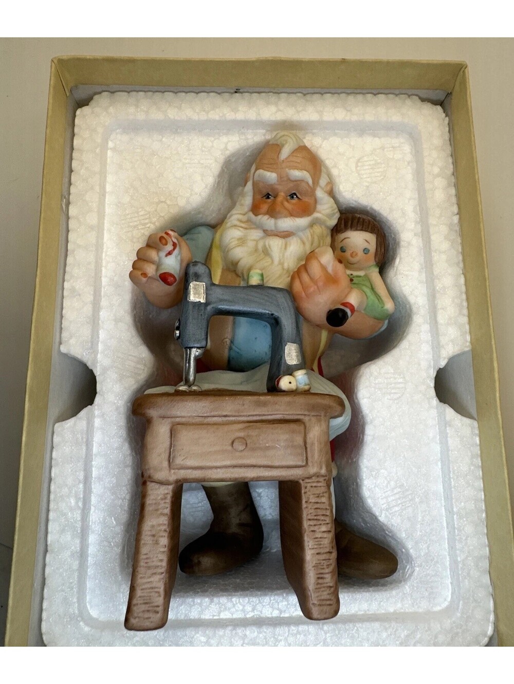 Hallmark LE Figurine The Toymaker #3 1988 Stitched With Love Santa Sewing Doll